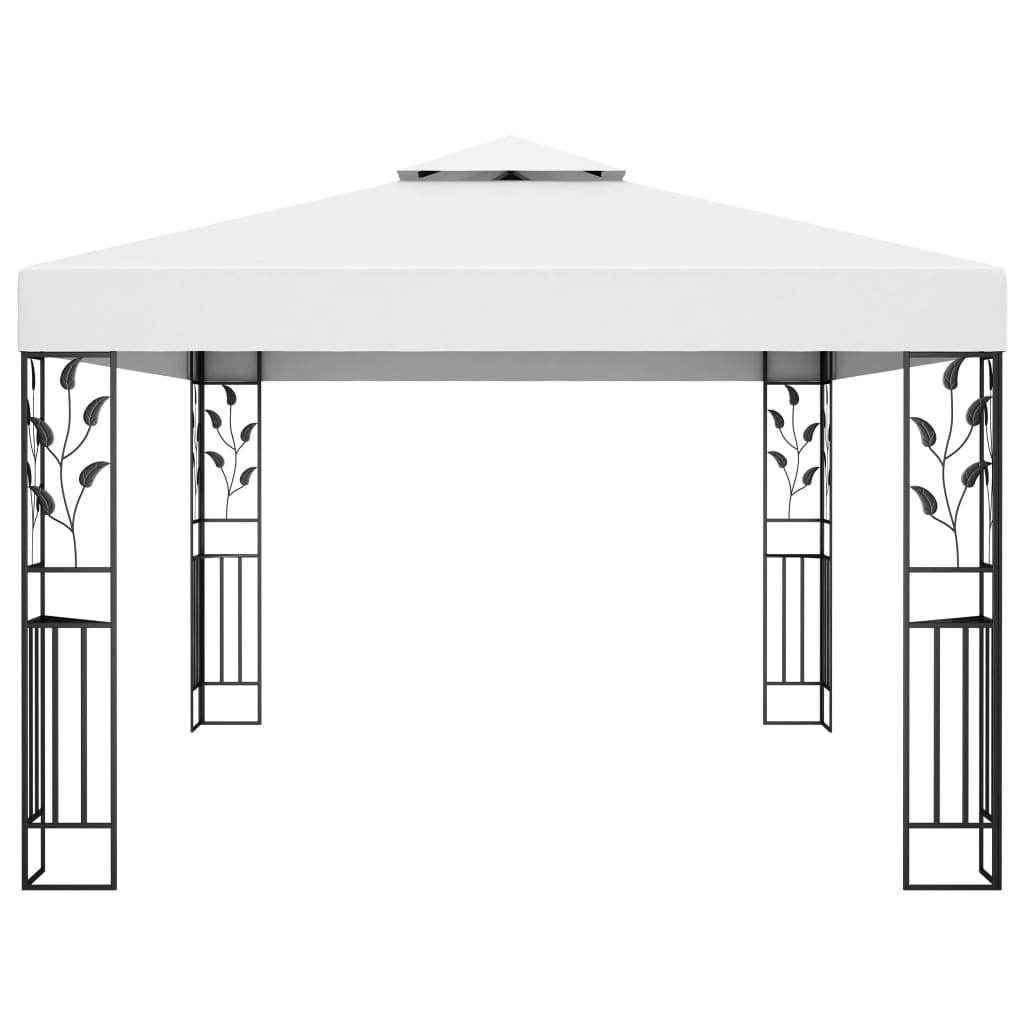 Paviljong med dobbelt tak 3x4 m hvit