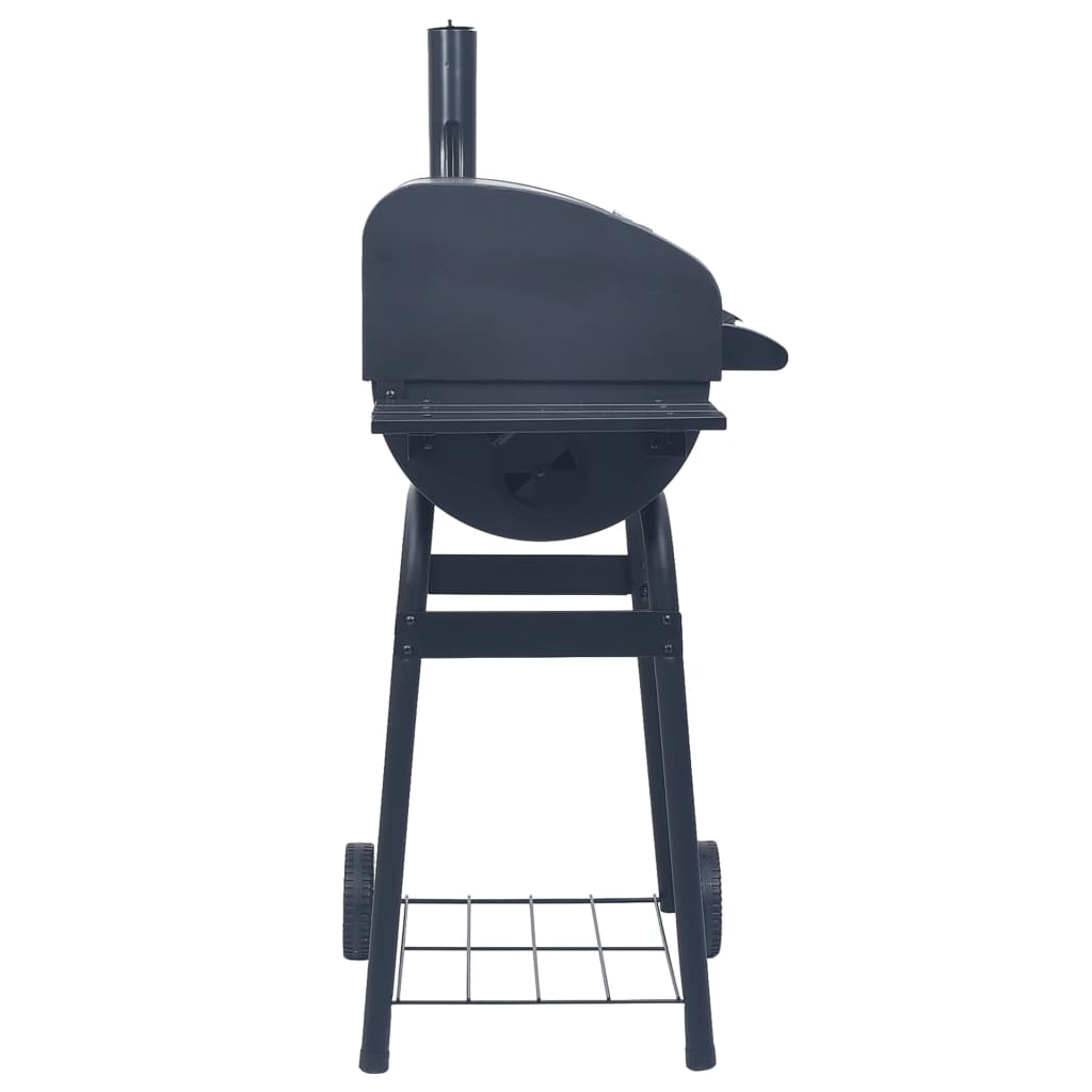 Røykgrill med bunnhylle kull svart