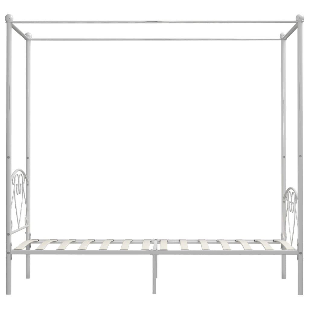 Himmelsengeramme hvit metall 120x200 cm