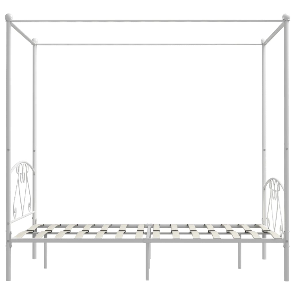 Himmelsengeramme hvit metall 140x200 cm