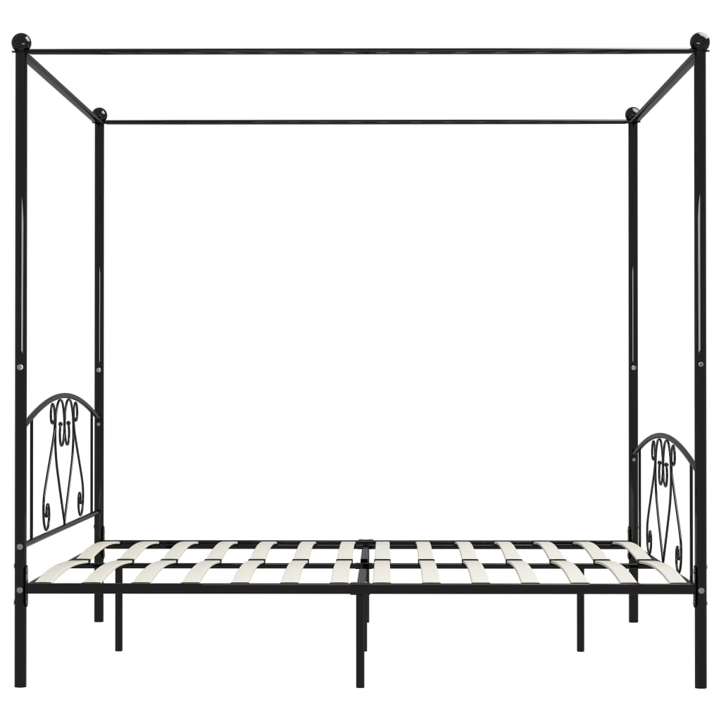 Himmelsengeramme svart metall 180x200 cm
