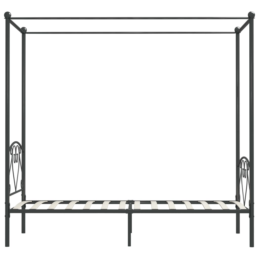 Himmelsengeramme grå metall 120x200 cm