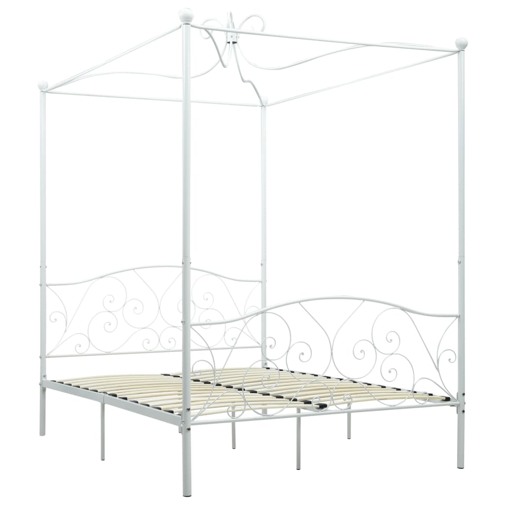 Himmelsengeramme hvit metall 120x200 cm