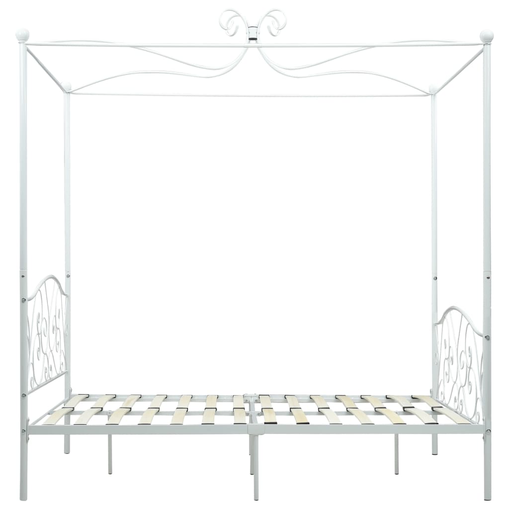 Himmelsengeramme hvit metall 140x200 cm