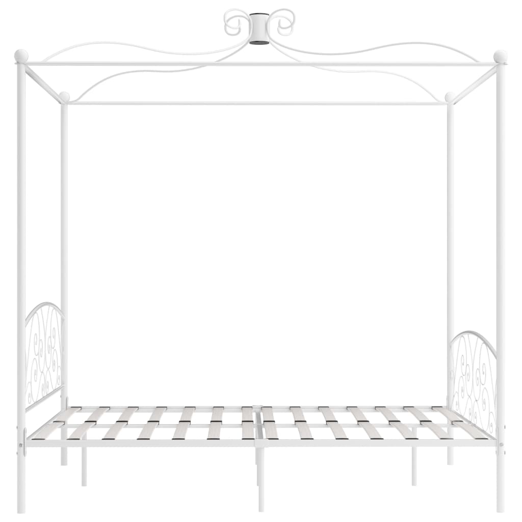 Himmelsengeramme hvit metall 160x200 cm