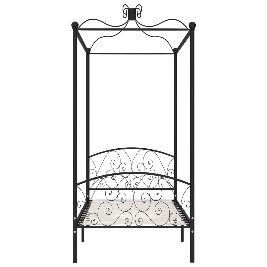 Himmelsengeramme svart metall 90x200 cm