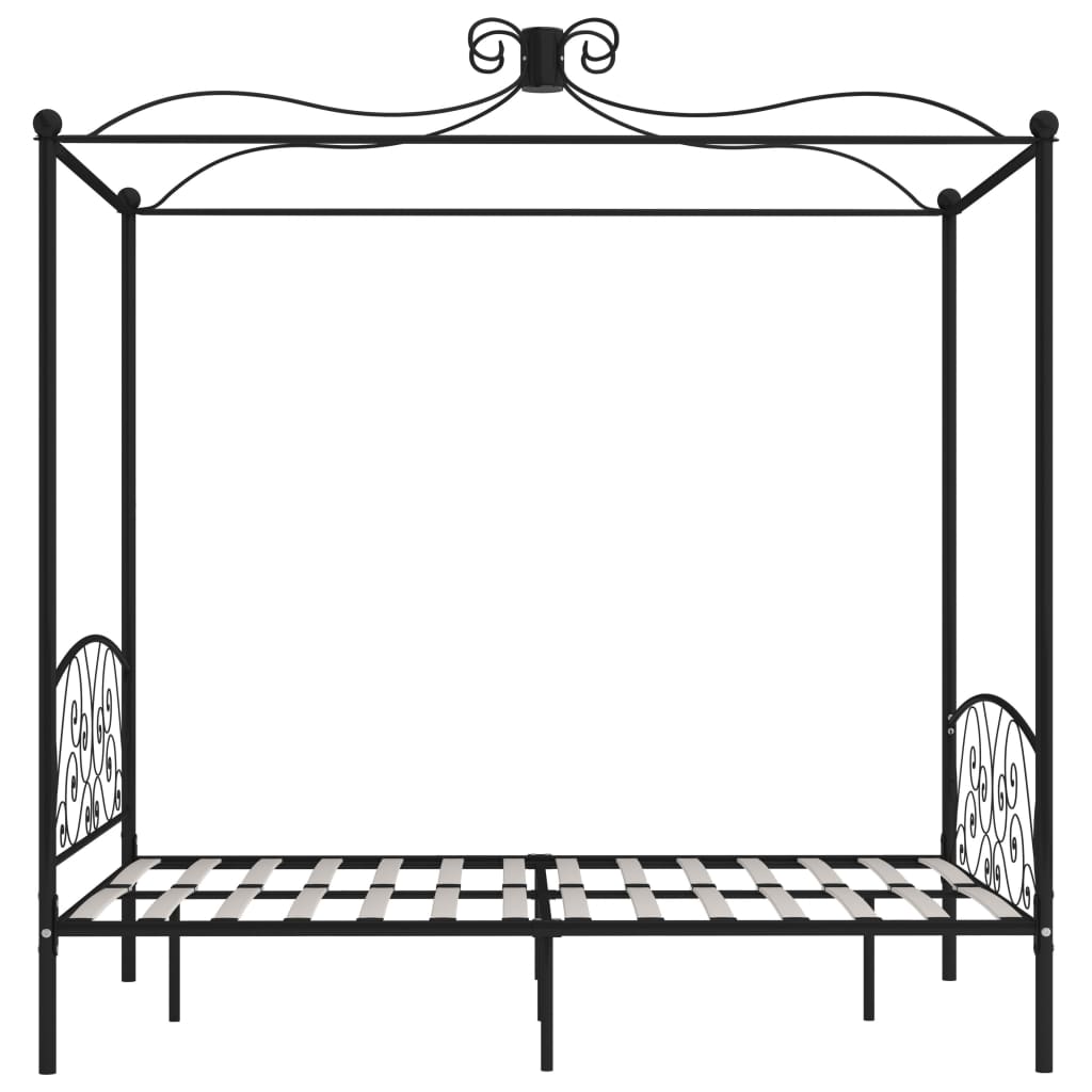 Himmelsengeramme svart metall 120x200 cm