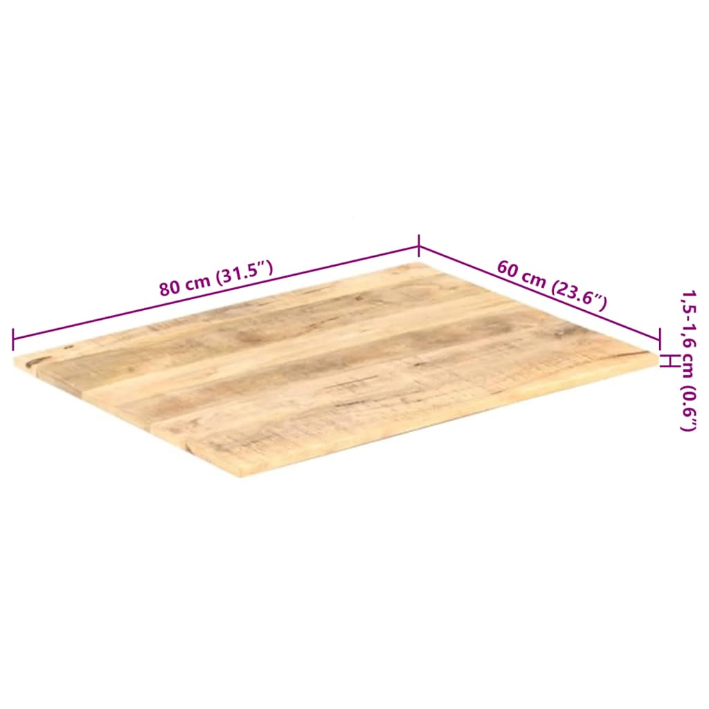 Bordplate heltre mango 15-16 mm 80x60 cm