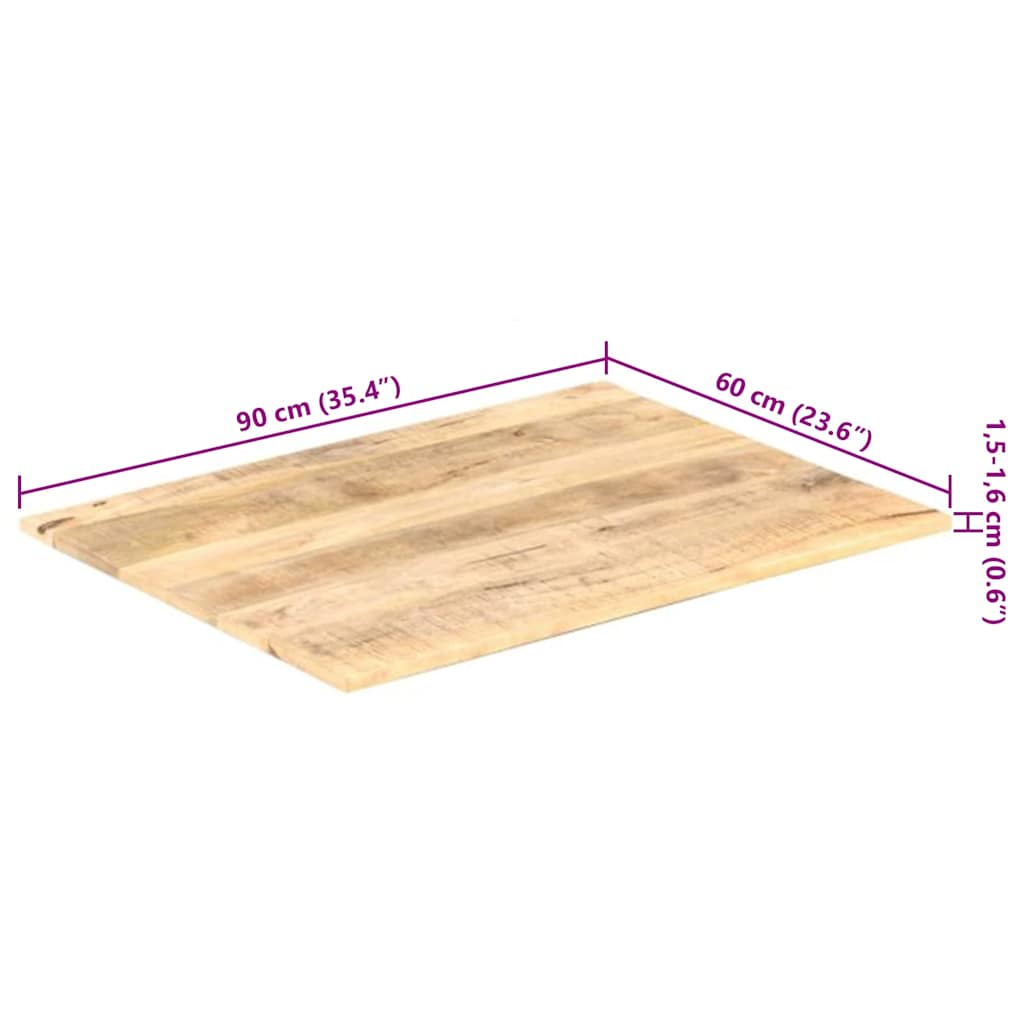 Bordplate heltre mango 15-16 mm 90x60 cm