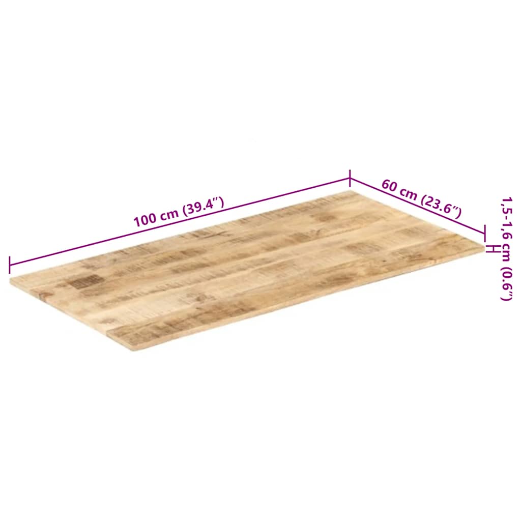 Bordplate heltre mango 15-16 mm 100x60 cm