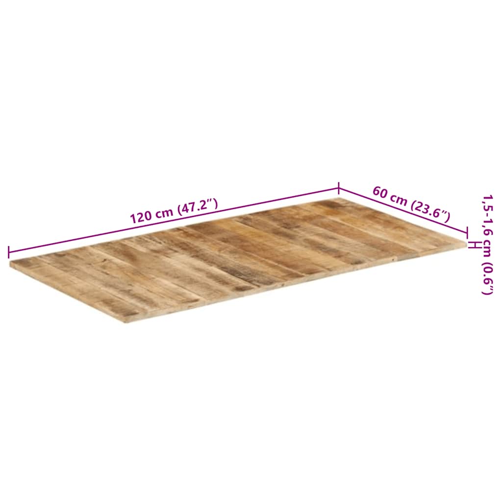 Bordplate heltre mango 15-16 mm 120x60 cm