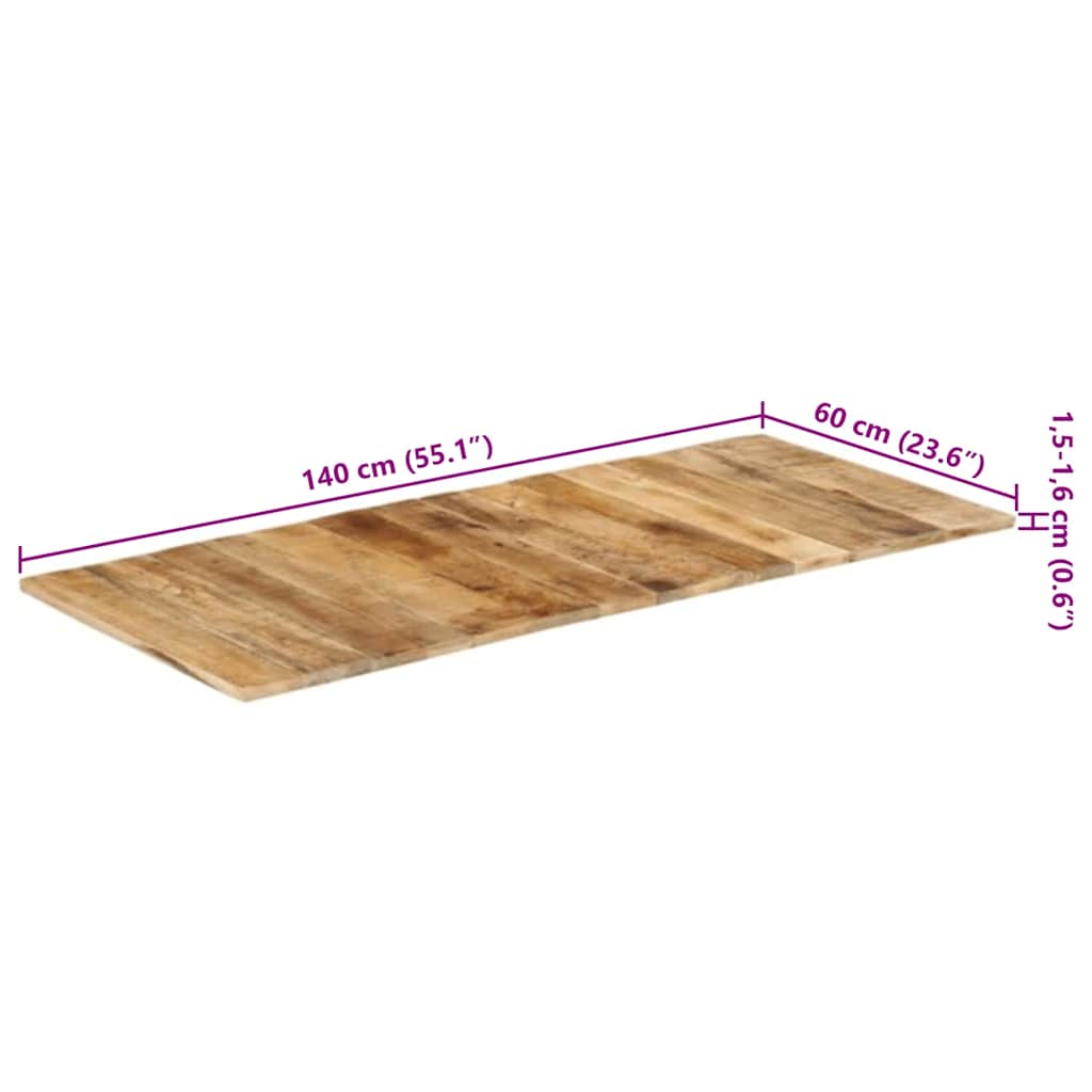 Bordplate heltre mango 15-16 mm 140x60 cm