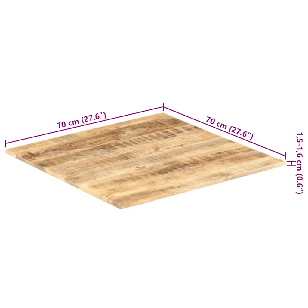 Bordplate heltre mango 15-16 mm 70x70 cm