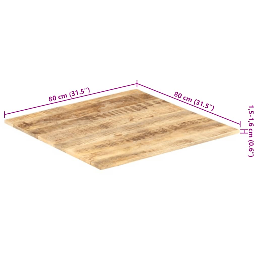 Bordplate heltre mango 15-16 mm 80x80 cm
