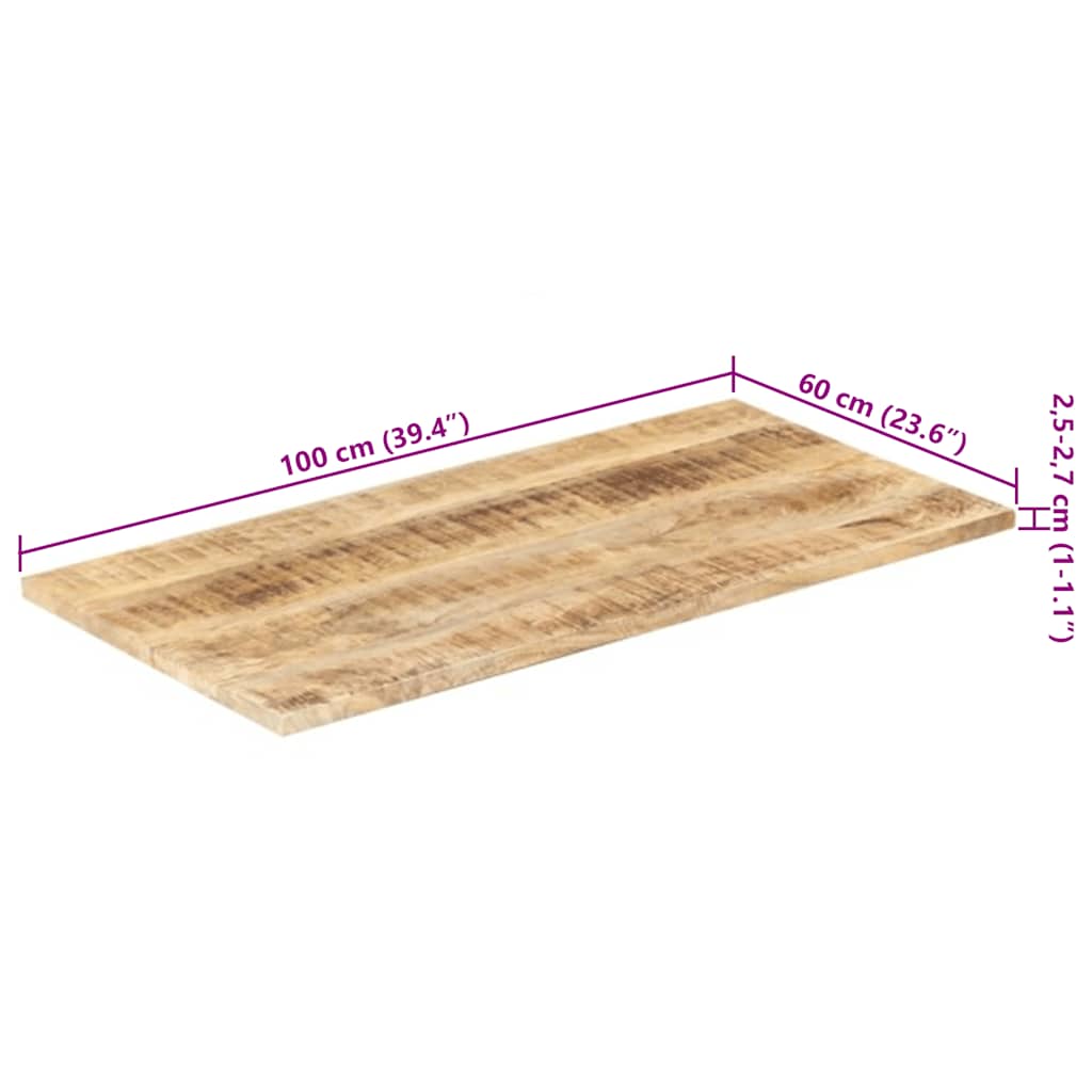Bordplate heltre mango 25-27 mm 100x60 cm