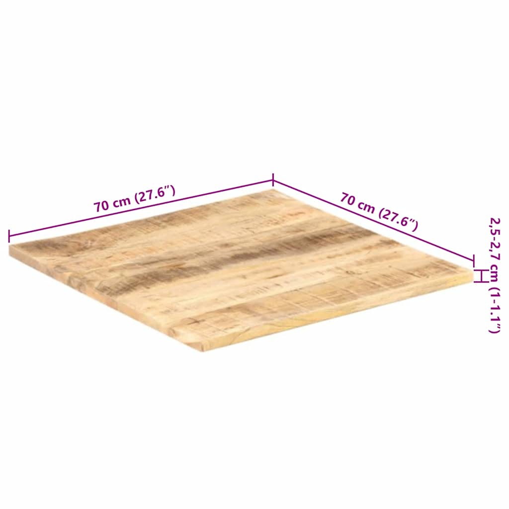 Bordplate heltre mango 25-27 mm 70x70 cm