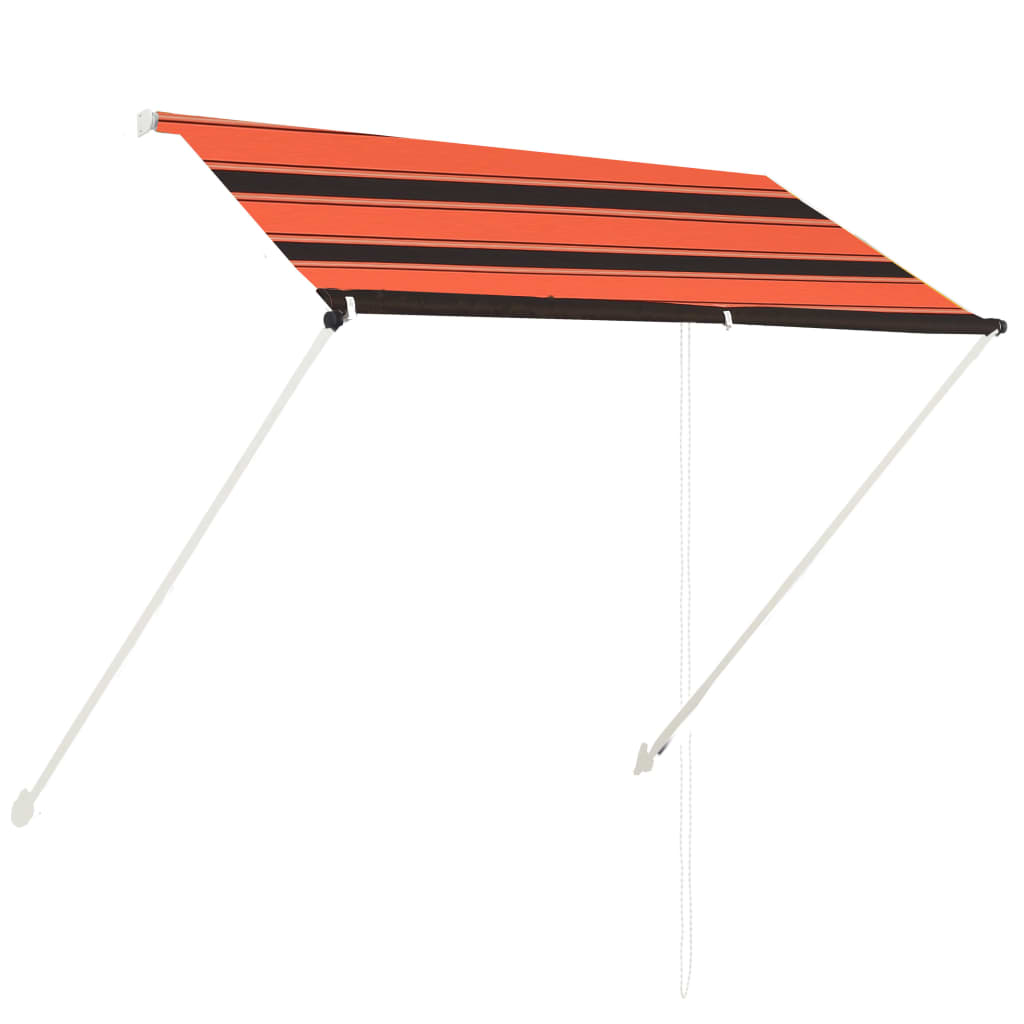 Uttrekkbar markise 200x150 cm oransje og brun