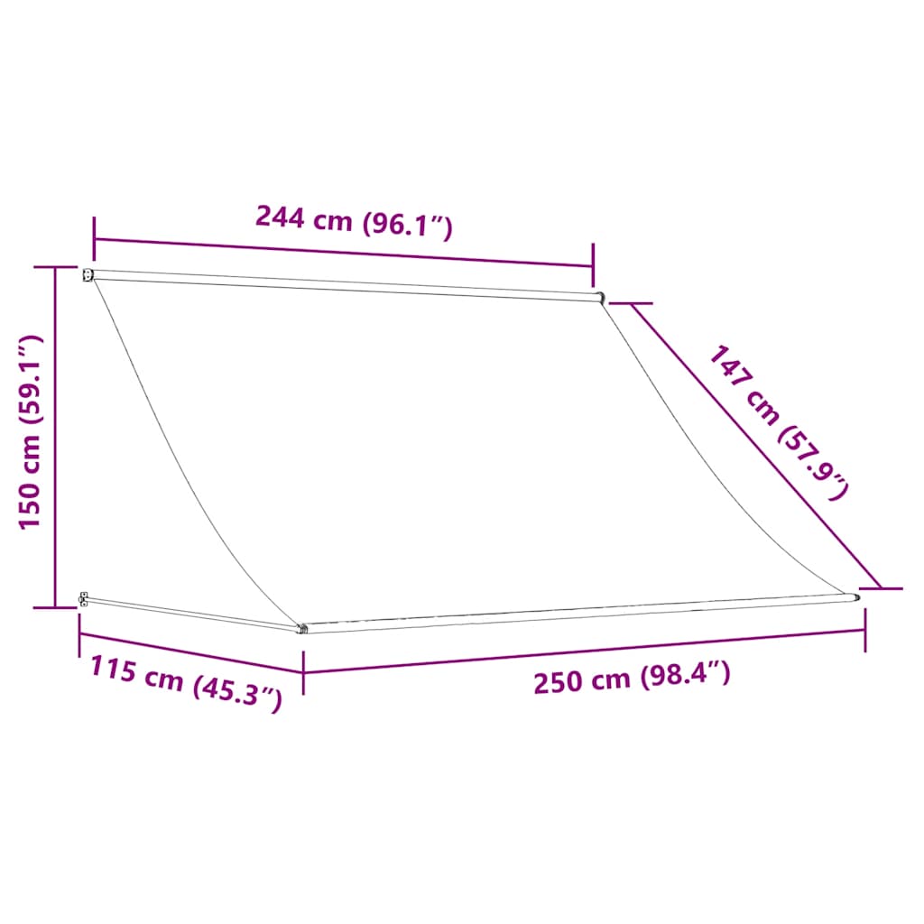 Uttrekkbar markise 250x150 cm oransje og brun