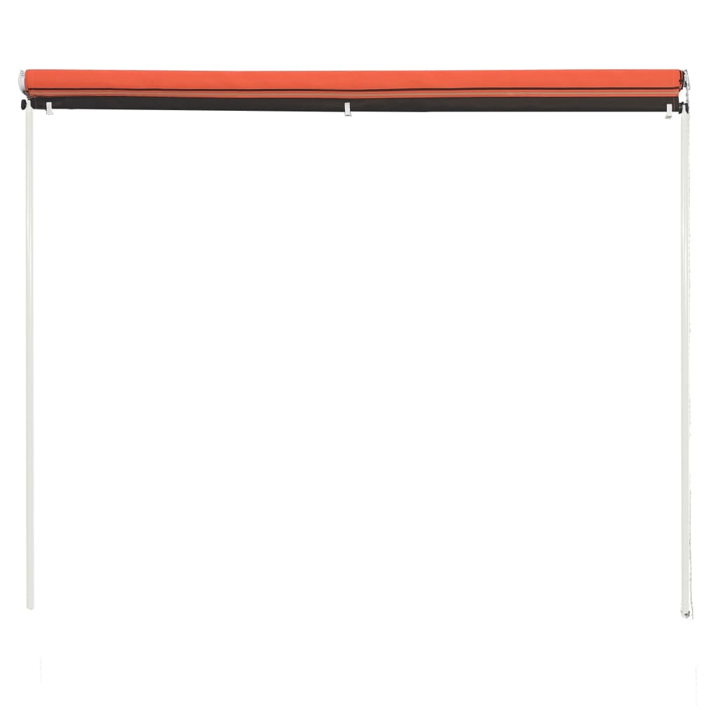 Uttrekkbar markise 350x150 cm oransje og brun