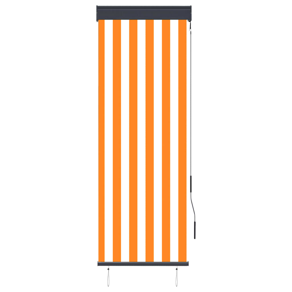 Utendørs rullegardin 60x250 cm hvit og oransje