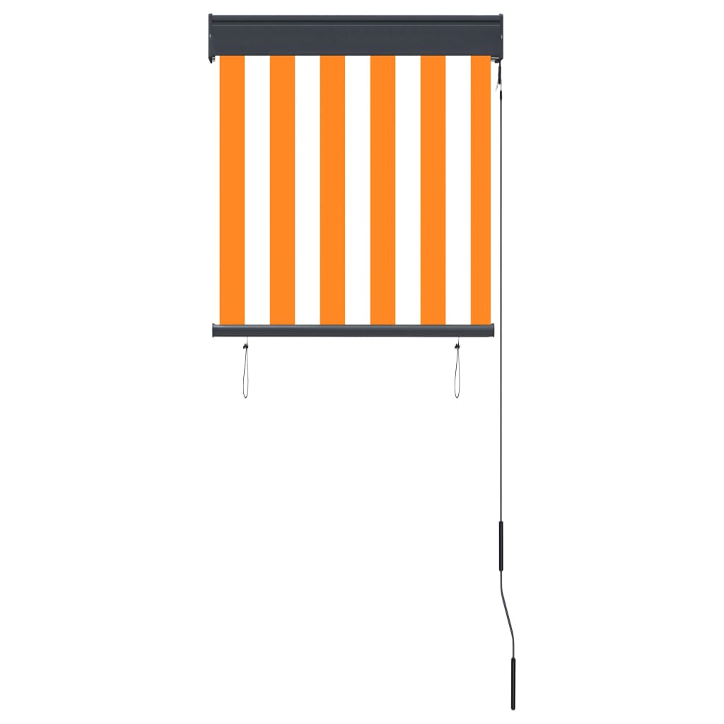 Utendørs rullegardin 60x250 cm hvit og oransje