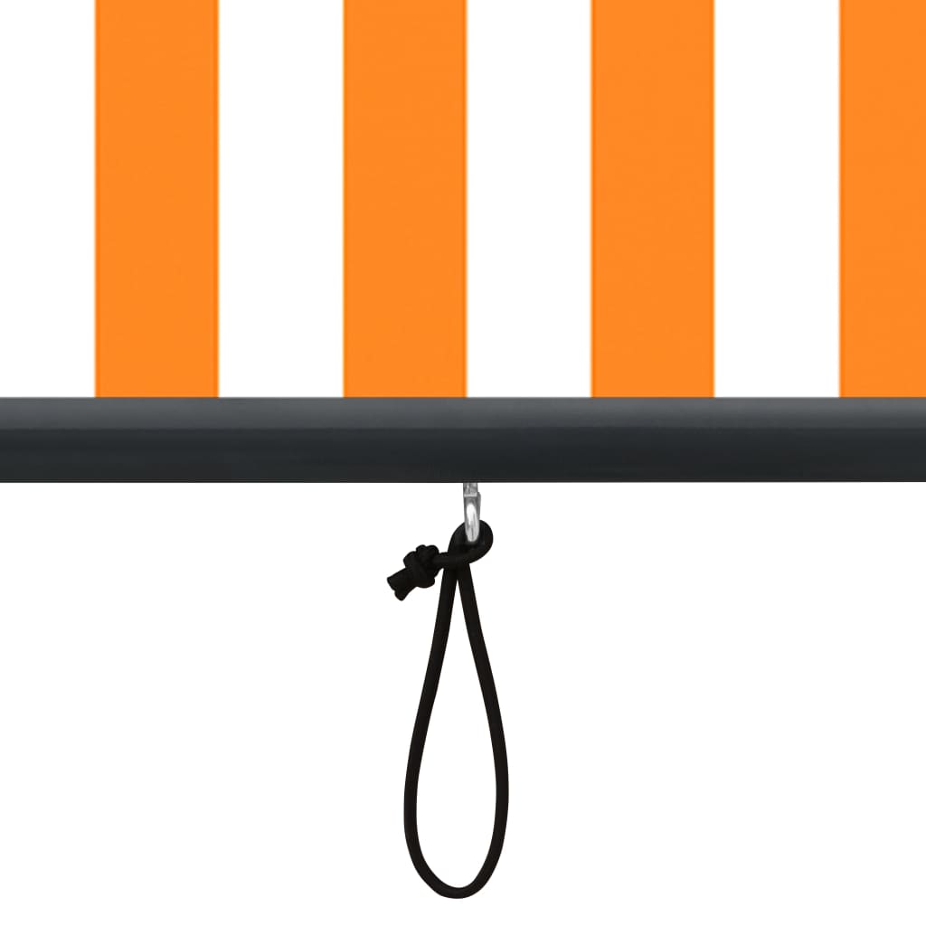 Utendørs rullegardin 60x250 cm hvit og oransje
