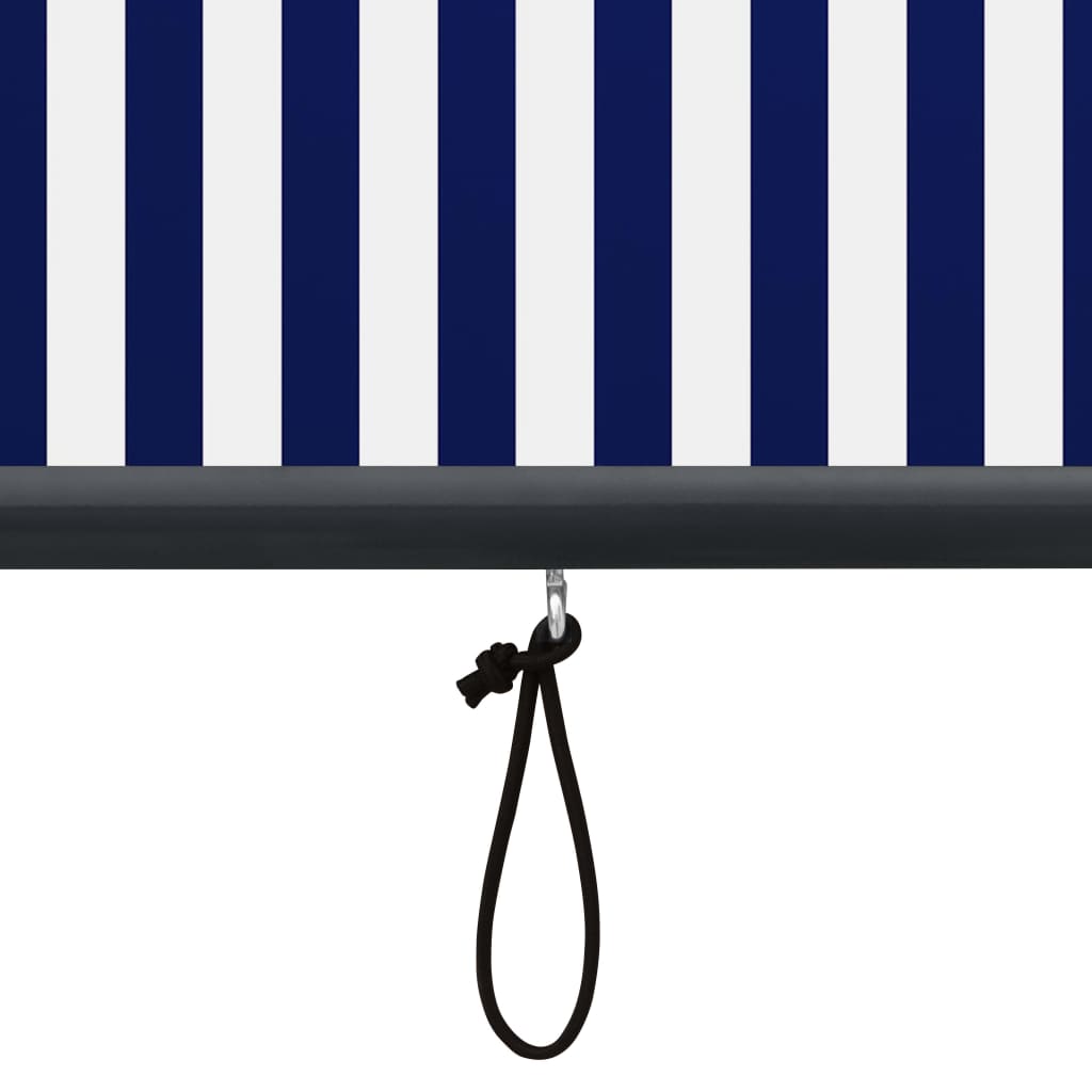 Utendørs rullegardin 80x250 cm blå og hvit