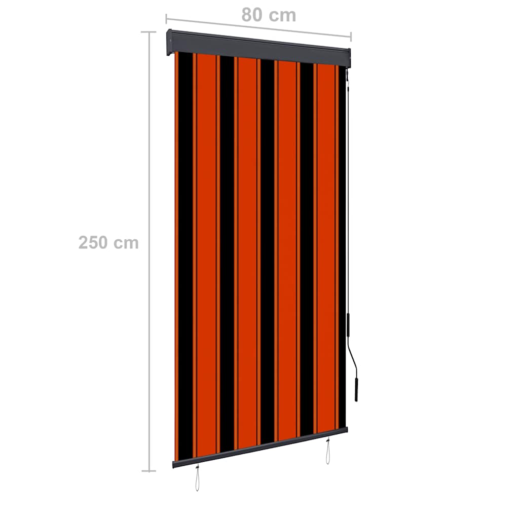 Utendørs rullegardin 80x250 cm oransje og brun