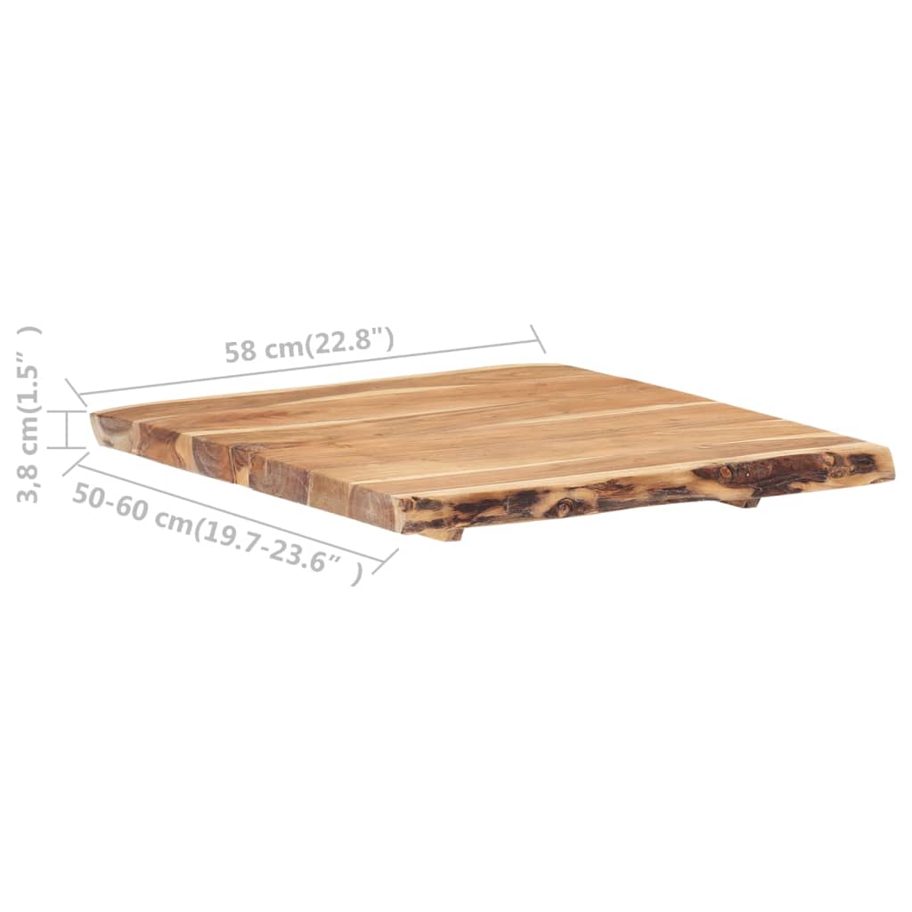 Bordplate heltre akasie 58x(50-60)x3,8 cm