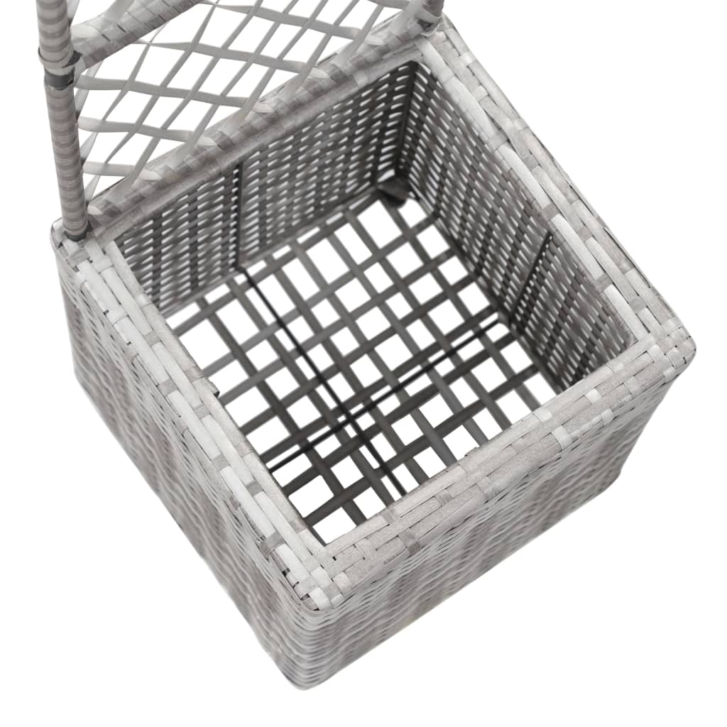 Høybed med espalier 1 potte 30x30x107 cm polyrotting grå