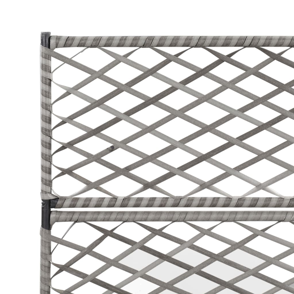 Høybed med espalier 3 potter 83x30x130 cm polyrotting grå