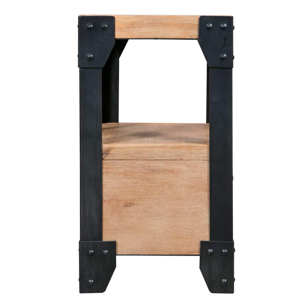 Nattbord 2 stk heltre akasie stål 40x30x54 cm