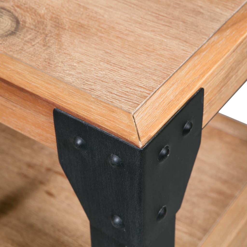 Nattbord 2 stk heltre akasie stål 40x30x54 cm