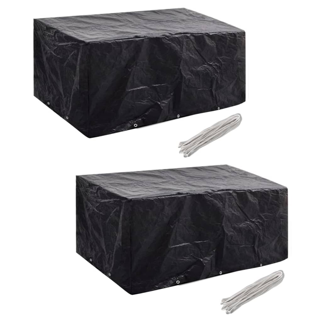 Hagemøbeltrekk 2 stk 6 personer polyrotting 10 maljer 240x140cm