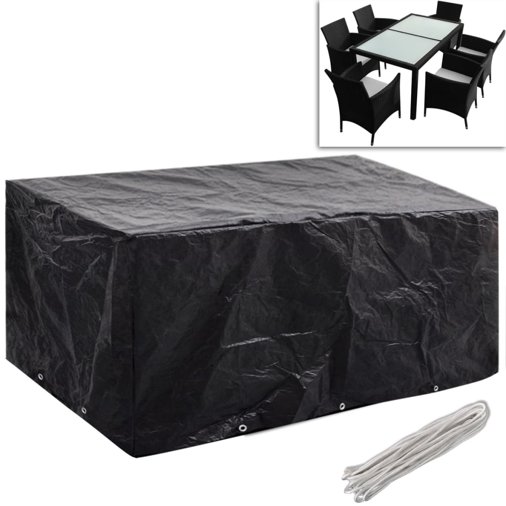 Hagemøbeltrekk 2 stk 6 personer polyrotting 10 maljer 240x140cm