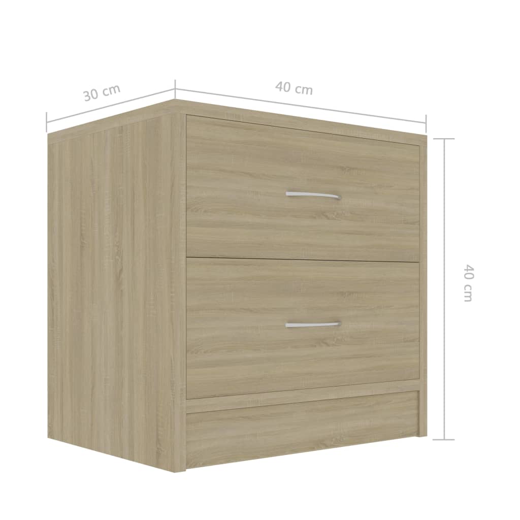 Nattbord 2 stk sonoma eik 40x30x40 cm konstruert tre