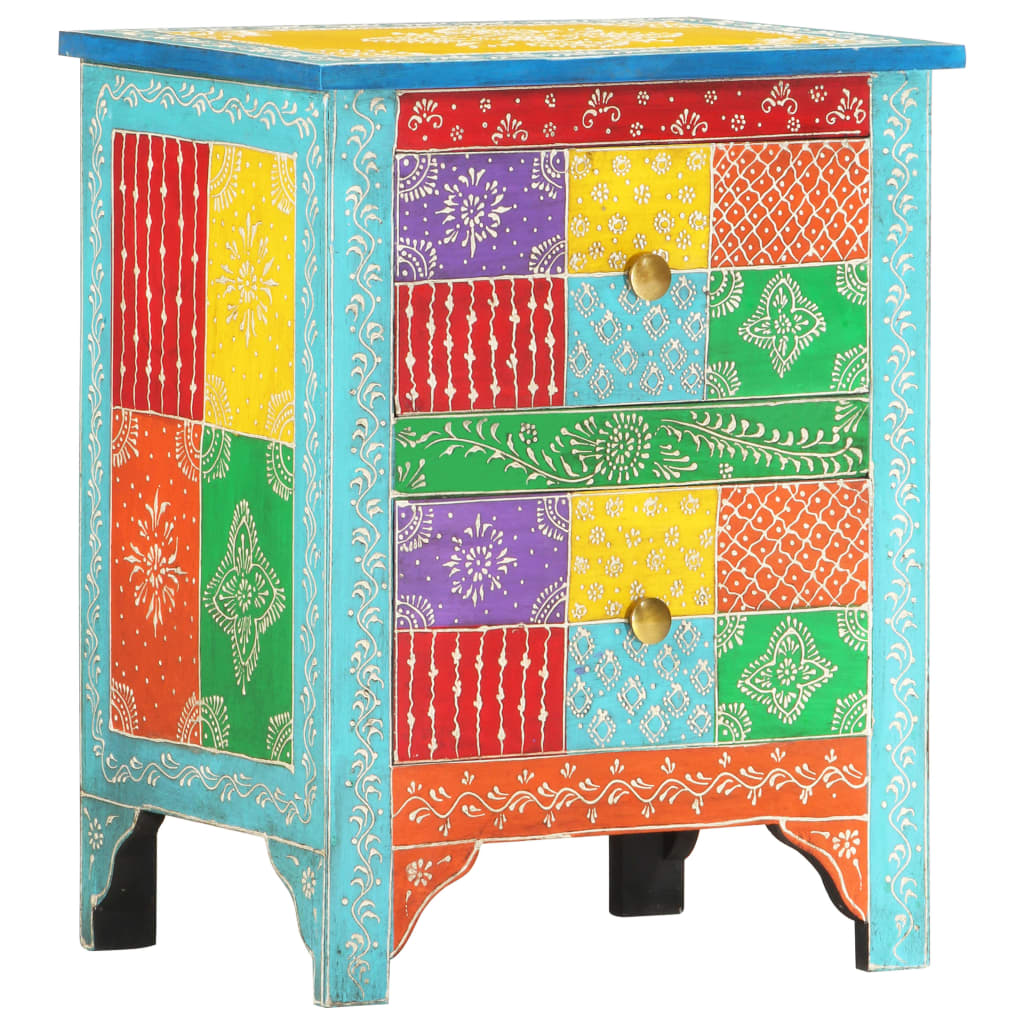 Håndmalt nattbord 40x30x50 cm heltre mango