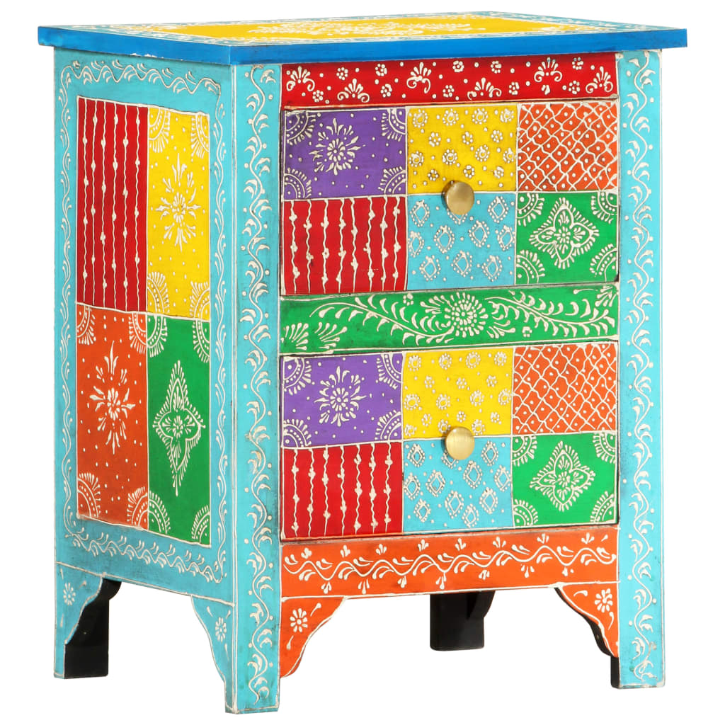 Håndmalt nattbord 40x30x50 cm heltre mango