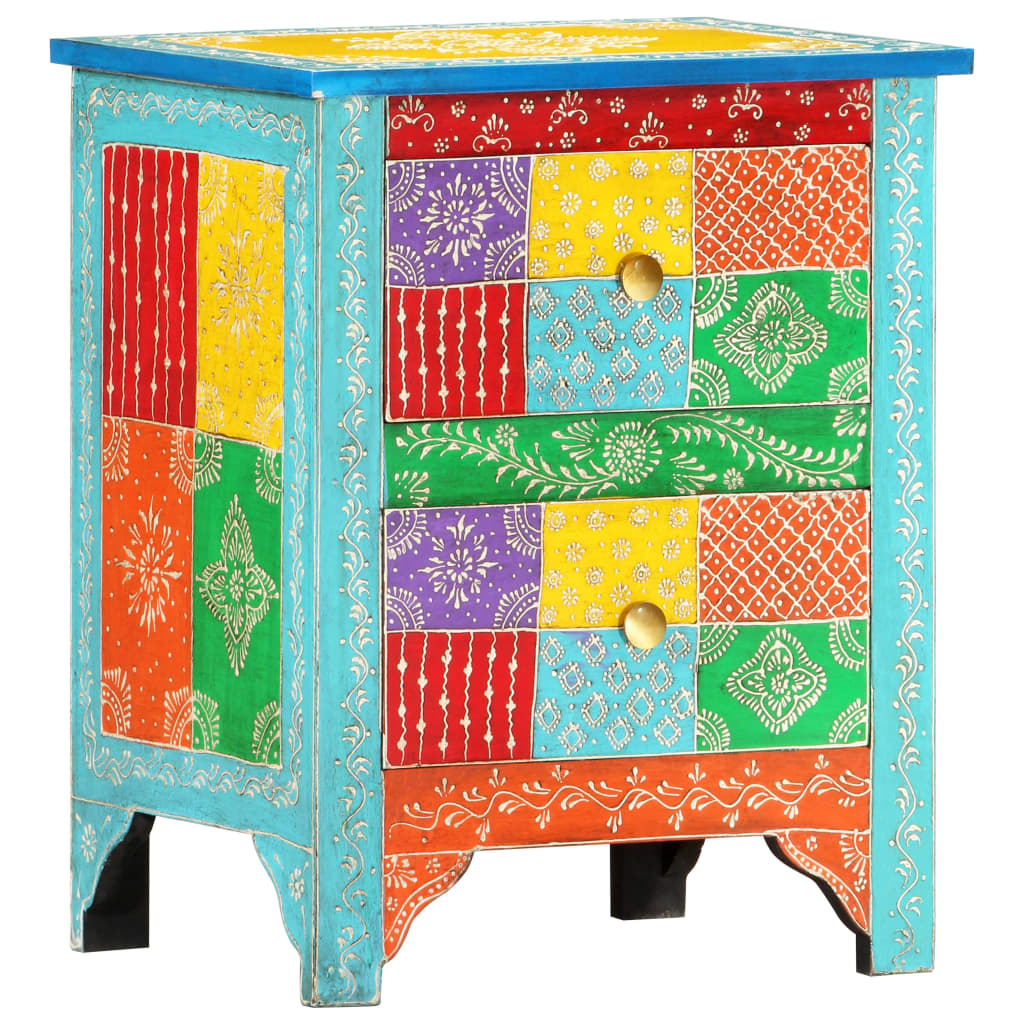 Håndmalt nattbord 40x30x50 cm heltre mango