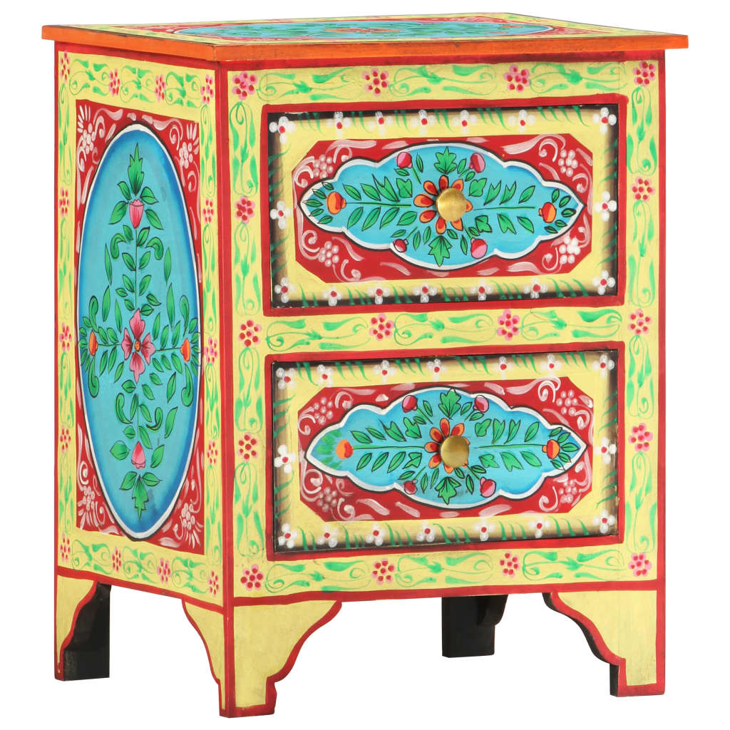 Håndmalt nattbord 40x30x50 cm heltre mango
