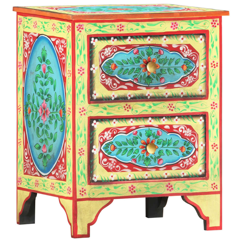 Håndmalt nattbord 40x30x50 cm heltre mango