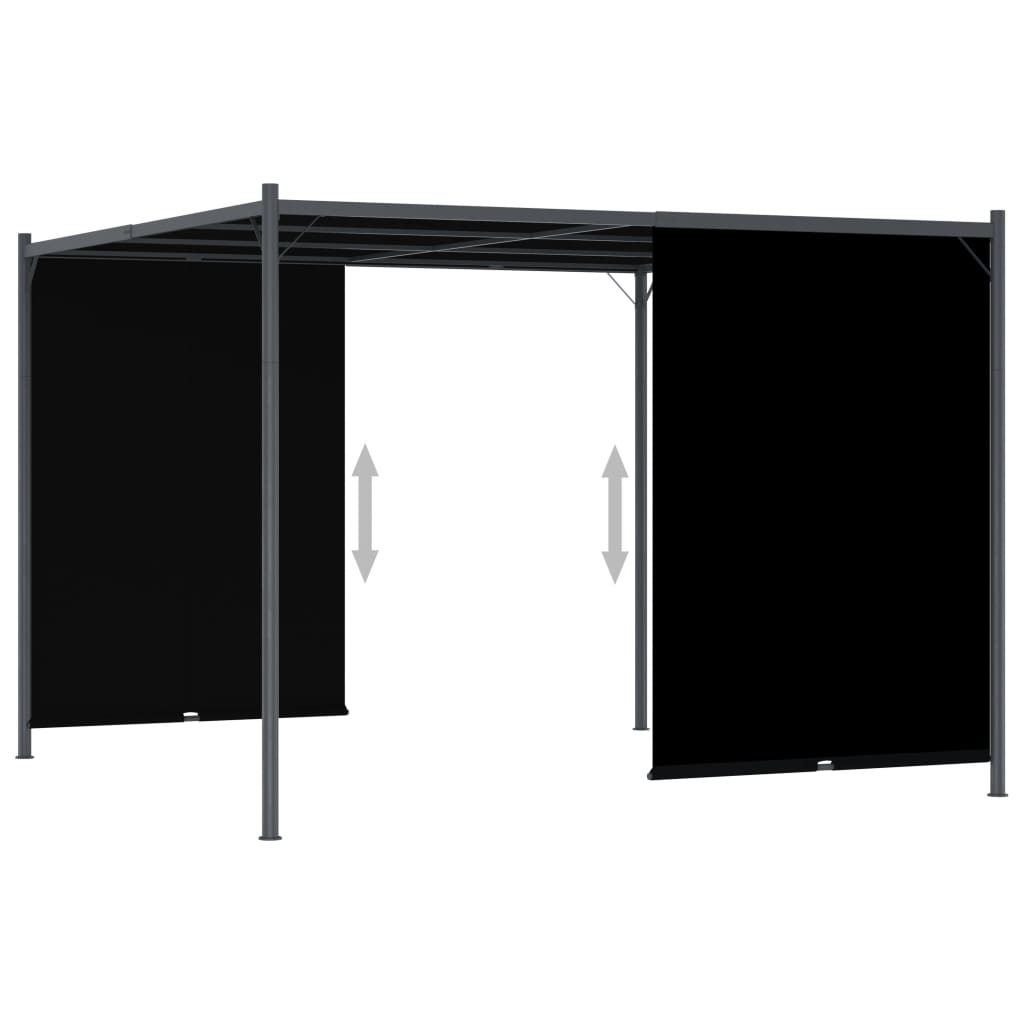 Hagepergola med uttrekkbart tak 3x3 m antrasitt