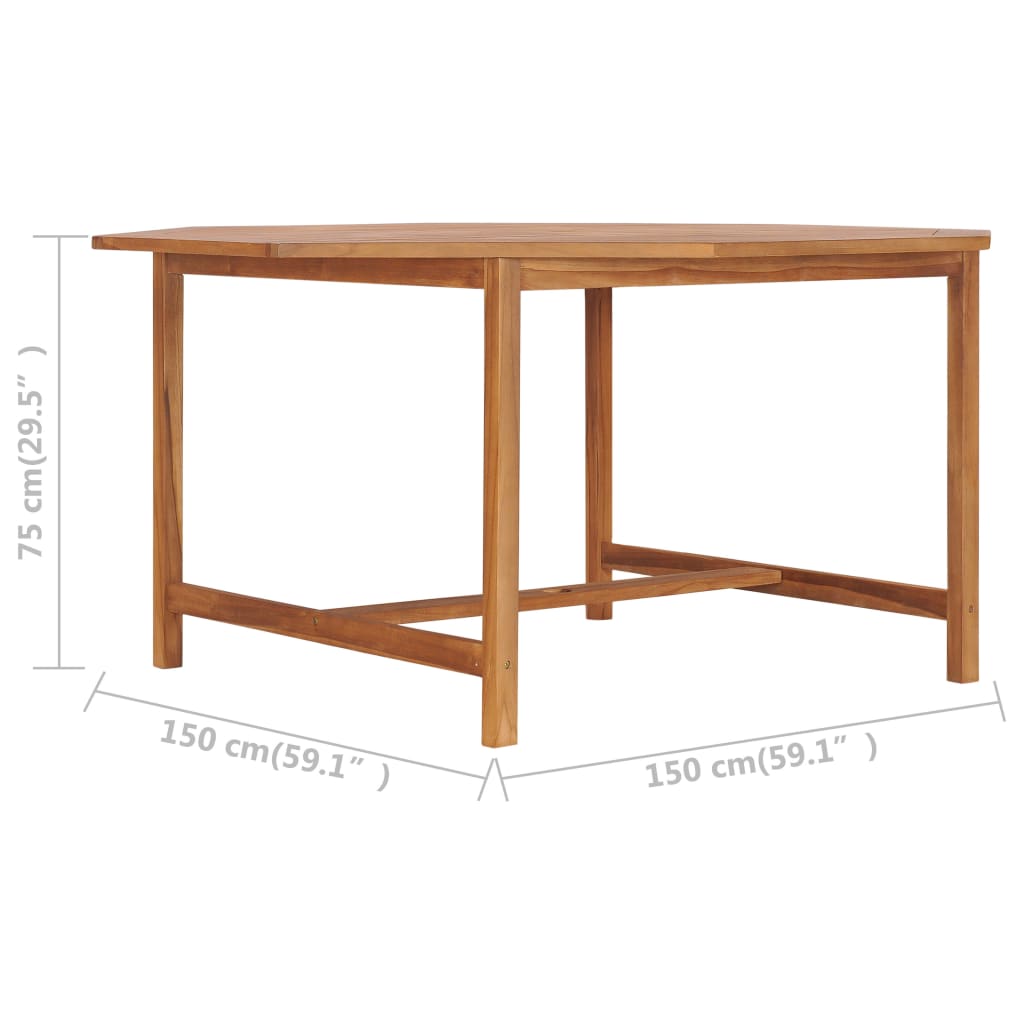 Hagebord 150x150x75 cm heltre teak