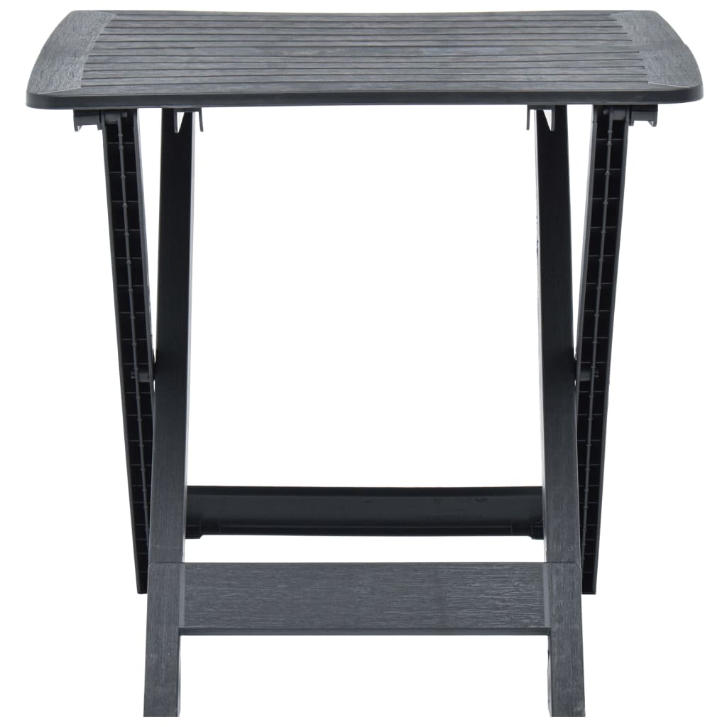Sammenleggbart hagebord antrasitt 79x72x70 cm plast