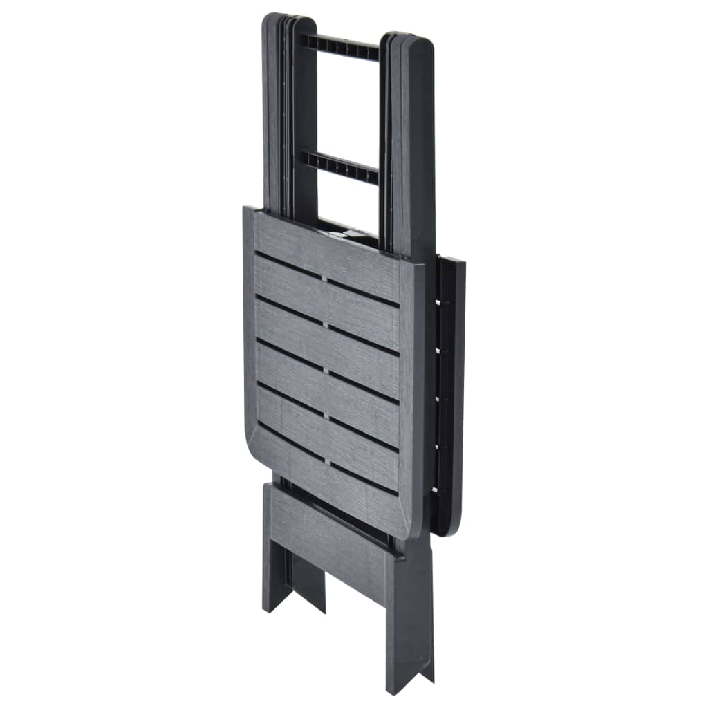 Sammenleggbart hagebord antrasitt 79x72x70 cm plast