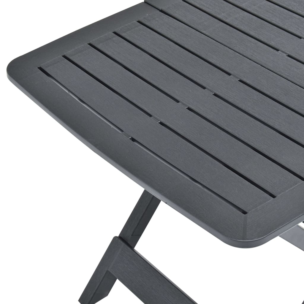 Sammenleggbart hagebord antrasitt 79x72x70 cm plast