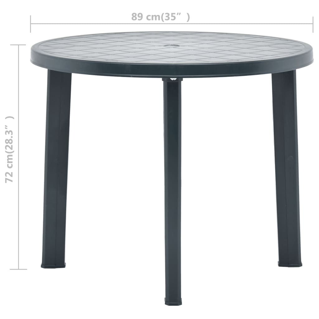 Hagebord grønn 89 cm plast