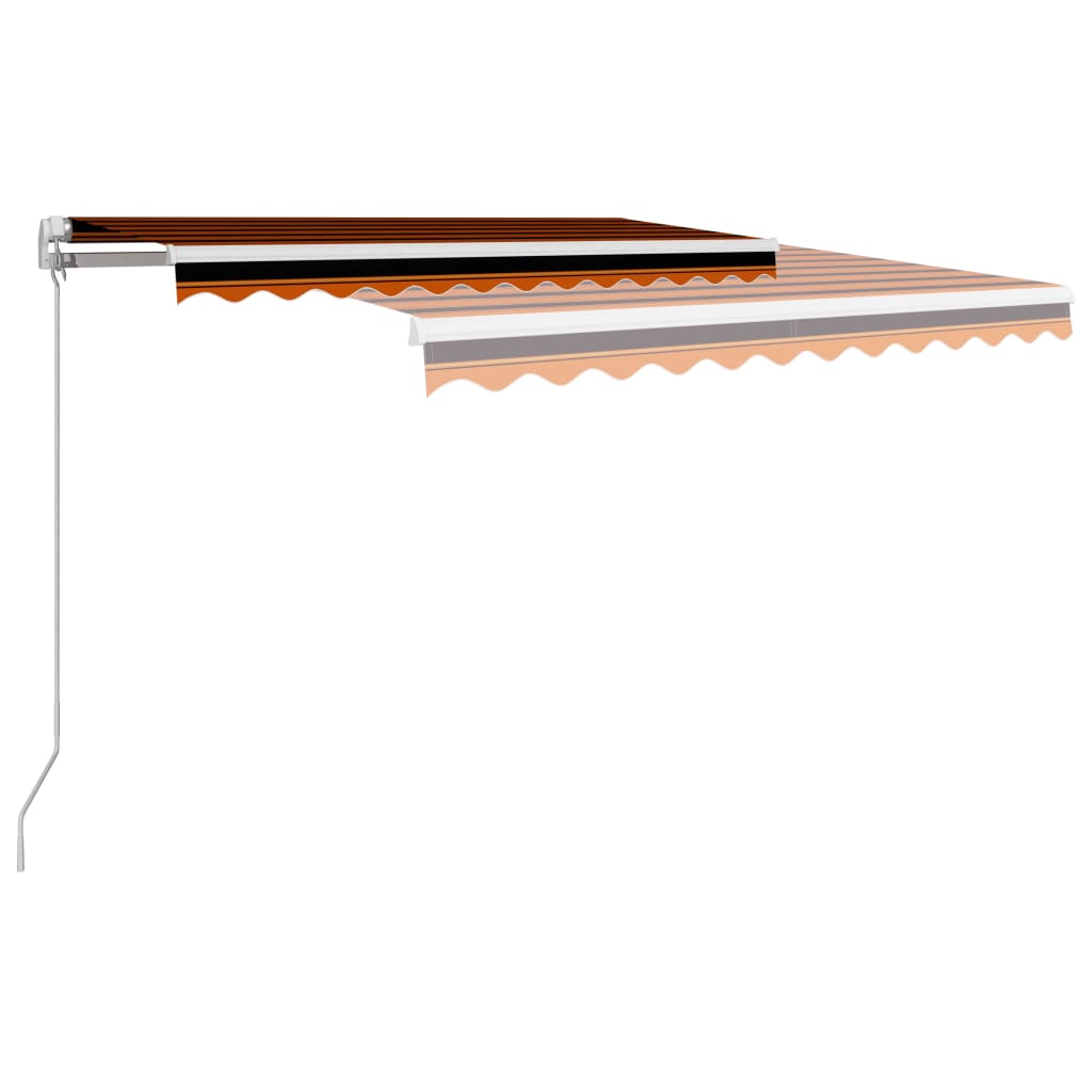 Manuell uttrekkbar markise 350x250 cm oransje og brun