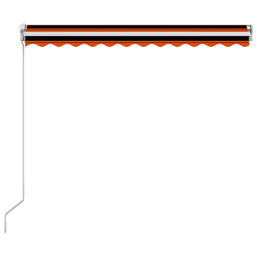 Manuell uttrekkbar markise 350x250 cm oransje og brun