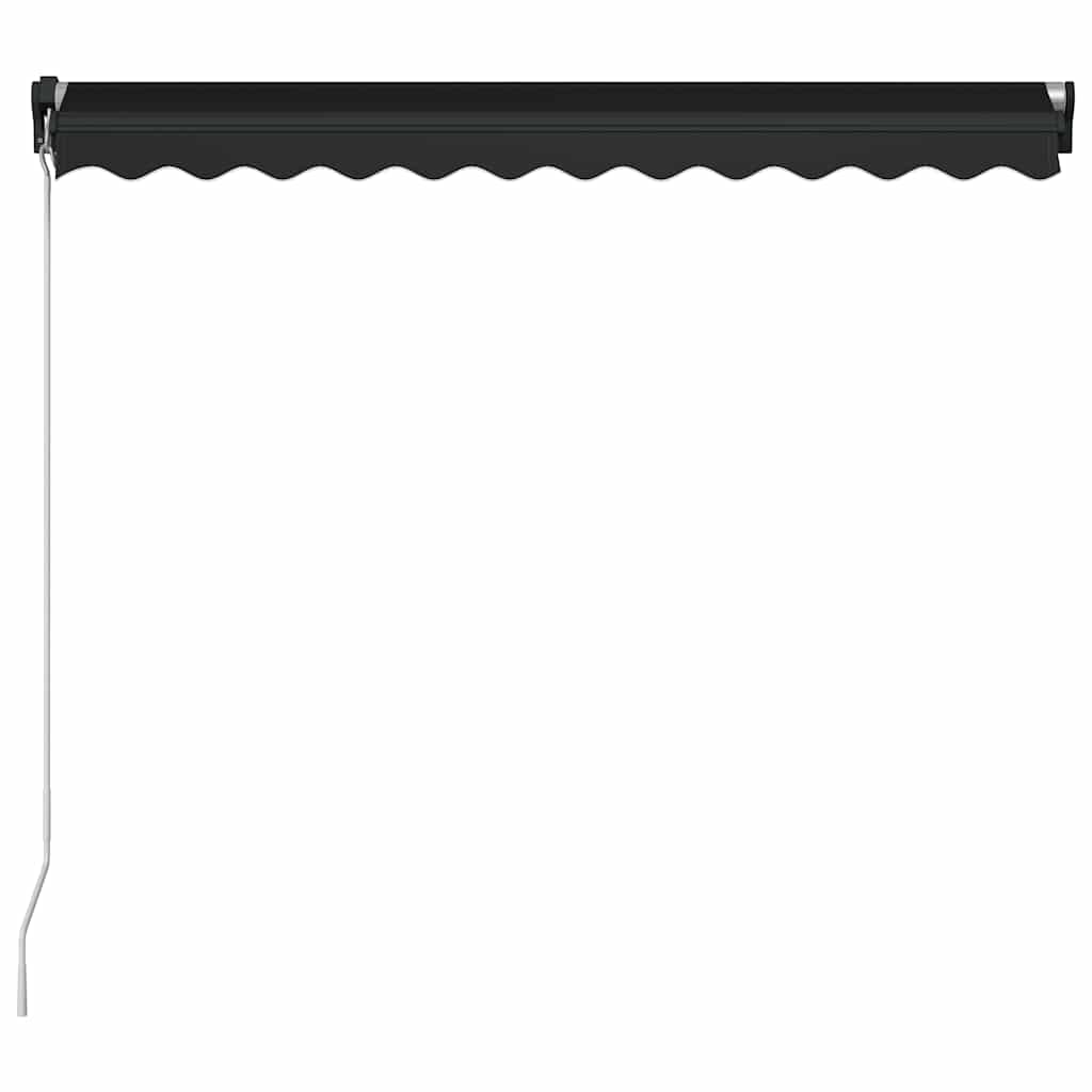 Manuell uttrekkbar markise med LED 350x250 cm antrasitt